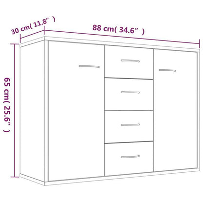 Sideboard – Dressoir – Opbergkast – Kast – Buffetkast – Grijs Sonoma – 88x30x65 cm – Houtwerkstof – Compact & Stijlvol