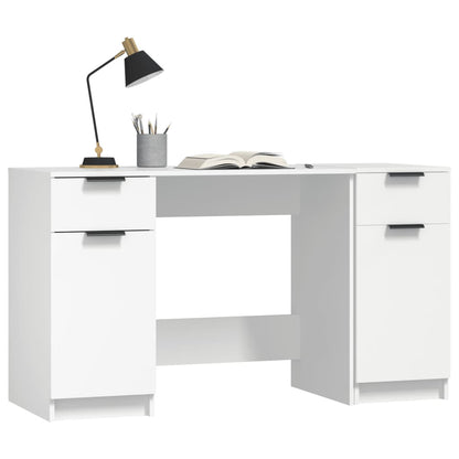 Bureau – Schrijftafel – Werkplekmeubel – Kantoortafel – Betongrijs – Stevig Hardhout – Ruime Opbergruimte