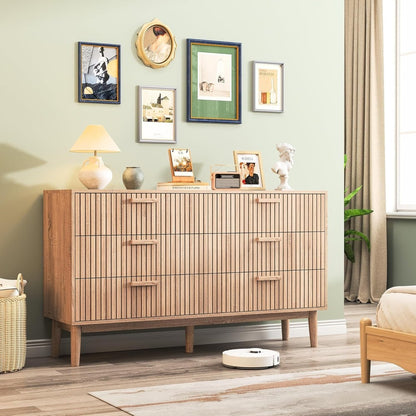 6-ladenkast – Opbergkast – Ladekast – Dressoir – Kledingkast – Ruime Opbergruimte – Hoogwaardig MDF Met Houten Poten