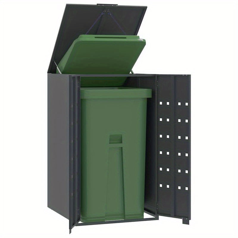 Afvalbak – Prullenbak – Afvalcontainer – Vuilnisbak – Afvalemmer – Stalen Constructie – 1 Ton Capaciteit – Antraciet – 69x79x117 cm