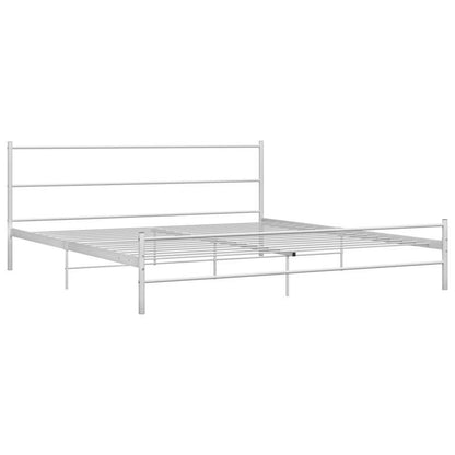 Extra Long Modern Minimalist Bed Frame - Heavy-Duty All-Metal Platform, Easy Assembly, Space-Saving Design for Large Bedrooms, Hotels, Guest Rooms - White Metal Bed (160x200cm/ 63x79in), Bed Room Decor And Accessories, Hotel
