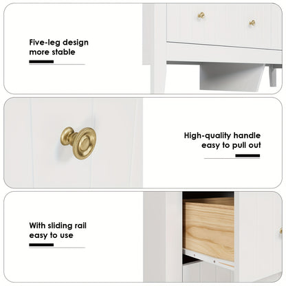 Ladekast – Ladenkast – Kommode – Dressoir – Opbergkast – 6 Ruime Lades – Krasbestendig Metalen Handgrepen – Wit – Modern Scandinavisch Design – Eenvoudige Montage – Grote Opbergruimte (≥3,2m³)
