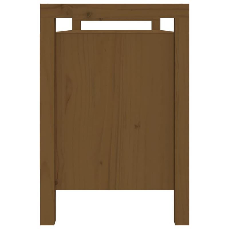 This Bench, Measuring 110X40X60 Cm And Made of Solid Pine Wood in Honey Brown, Is Ideal As a Shoe Stool in Your Hallway Or As a Storage Stool in Your Living Room.