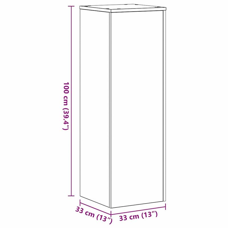 Plantenstandaard – Plantenhouder – Plantentafel – Bloemenrek – Bloempotstandaard – Zwart Eikenhout – 33x33x100 cm – Modern Design – Duurzaam & Robuust