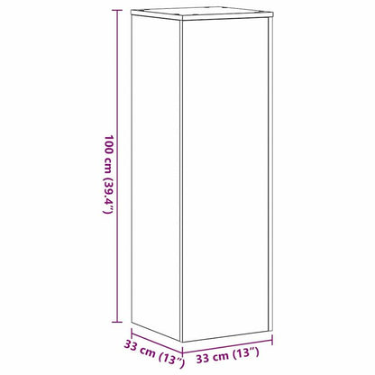 Plantenstandaard – Plantenhouder – Plantentafel – Bloemenrek – Bloempotstandaard – Zwart Eikenhout – 33x33x100 cm – Modern Design – Duurzaam & Robuust