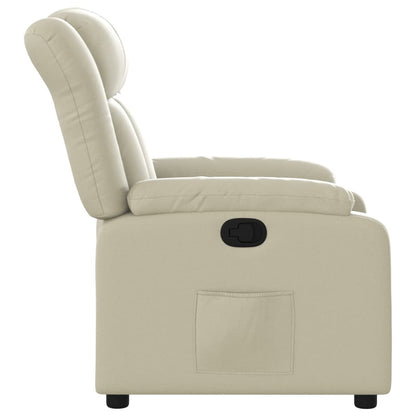 Elektrische Relaxstoel – Relaxfauteuil – Verstelbare Fauteuil – TV Stoel – Loungestoel – Handmatig Verstelbaar Tot 135° – Comfortabel Kunstleer Crème