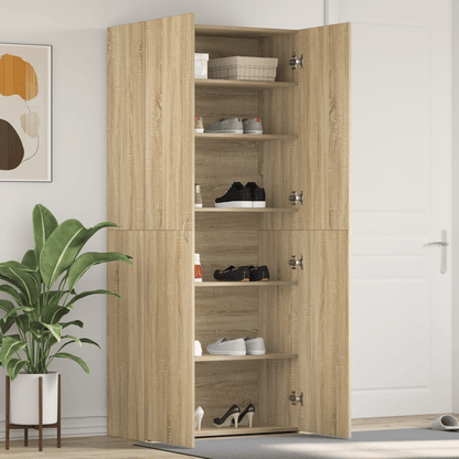 Schoenenkast – Schoenrek – Schoenopberger – Schoenenschrank – Schoenenmeubel – 14-18 Paar Schoenen – Modern Chêne Sonoma Hout – 80x35,5x180 cm