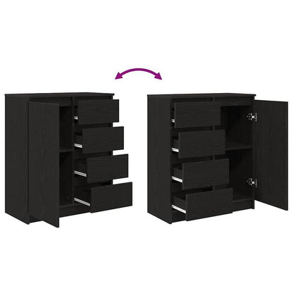 Buffetkast – Opbergkast – Dressoir – Kast – Sideboard – Zwarte Eikenlook – Lockable Laden – Compact 71x35x84 cm