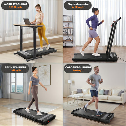Loopband – Fitnessapparaat – Homeloopband – Elektrische Loopband – Opvouwbare Loopband Met Handgrepen – 12 Vooraf Ingestelde Programma’s – Fluisterstille 0,75 PK Motor