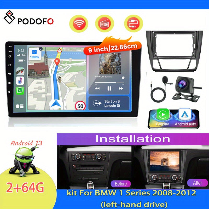 Android 15 Autoradio – Multimediacenter – Navigatiesysteem – Touchscreen Stereo – Auto Entertainment – 7 Inch HD Scherm – Draadloze CarPlay & Android Auto – AHD Achteruitrijcamera Met Nachtzicht