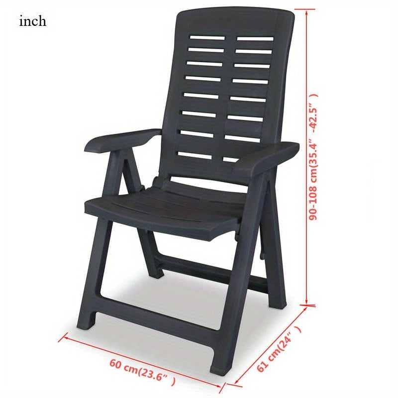 Tuinstoel – Tuinstoel – Ligstoel – Campingstoel – Loungestoel – Verstelbaar – Duurzaam Kunststof – Set van 2 – Smoke Grey