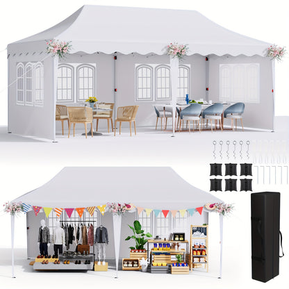 Inklapbare Partytent – Tuinpaviljoen – Evenemententent – Overkapping – Waterdicht Doek – UV-Bescherming – Verstelbare Hoogte
