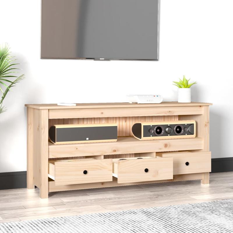 TV-meubel – Tv-kast – Entertainmentmeubel – Mediameubel – Dressoir – Massief Hout – Geschikt voor 75 Inch TV – Ruime Opbergruimte – Eenvoudige Montage – Compact Ontwerp – Modern Design