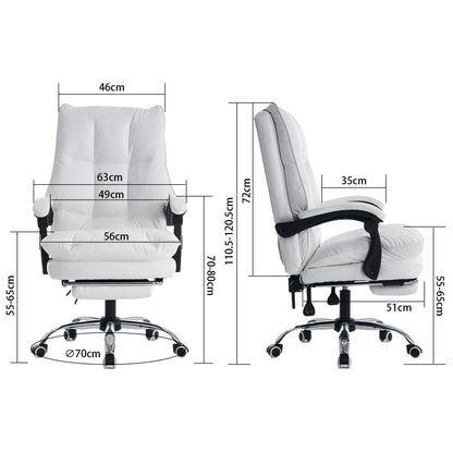 Bureaustoel – Office Chair – Gamestoel – Draaistoel – Bureaukruk – Ergonomisch Design – Verstelbare Hoogte & Lendensteun – Flip-up Armleuningen – Wit – Stille Wielen – Verbreding & Verbeterd Zitcomfort