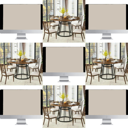Ronde Eettafel – Ronde Keukentafel – Kleine Tafel – Eetkamertafel – Cirkel Tafel – 80 cm – Grijs MDF Blad – Stevig Metalen Onderstel