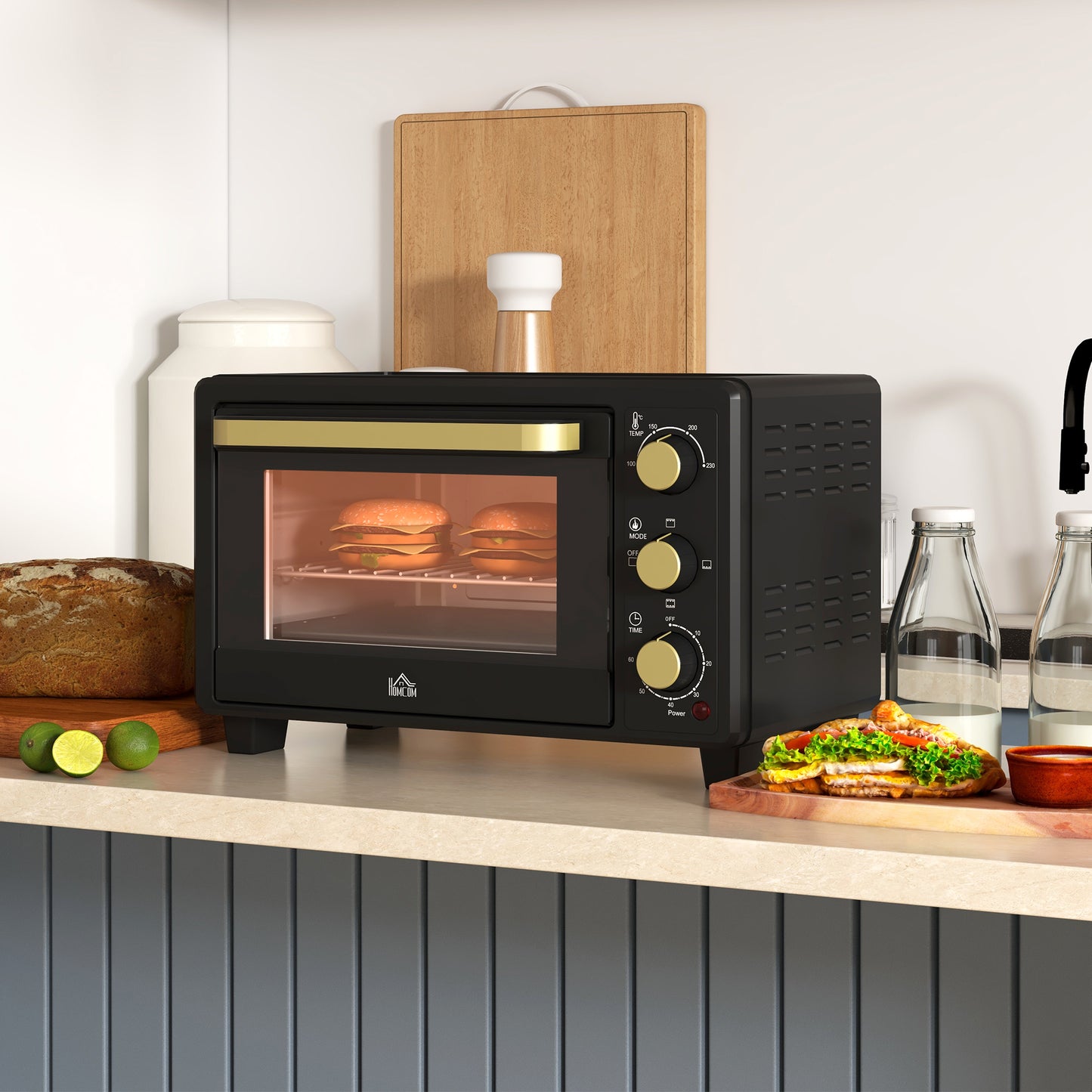 Mini Oven – Toaster Oven – Bakoven – Broodrooster – Grill Oven – Zwart – Compact Formaat – Timer Met Automatische Uitschakeling