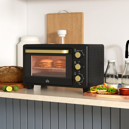 Mini Oven – Toaster Oven – Bakoven – Broodrooster – Grill Oven – Zwart – Compact Formaat – Timer Met Automatische Uitschakeling