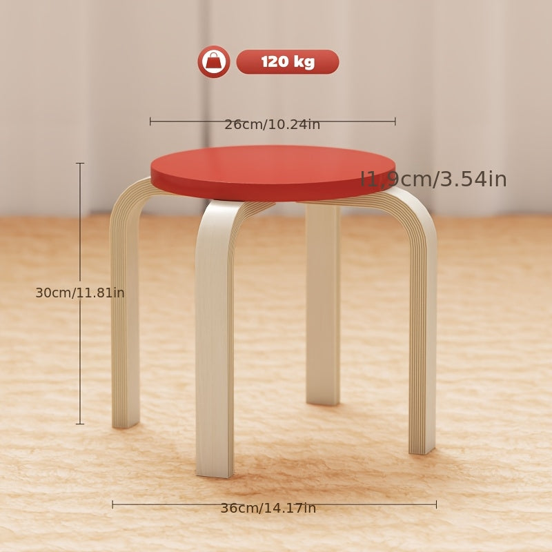 4pcs Dining Chairs, Stacking Stools, Coffee Table Stools,  Stools, Space Saving, with Footrests, Painted, Colorful, Kitchen Stools, Stools For Kitchen Counter, Counter Height Bar Stools, Kitchen Bar Stools, Kitchen Stool, Com