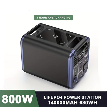 Powerstation – Draagbare Generator – Noodstroomvoorziening – Mobiele Energiebron – Camping Accu – 680Wh Capaciteit – 1200W Piekvermogen