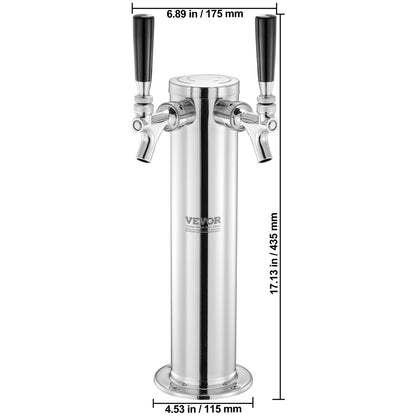 Dubbele Bierkraan – Bierdispensers – Bierkraan Set – Kegerator Tap – Tapinstallatie – RVS 304 Staal – Dual Gauge Drukregelaar