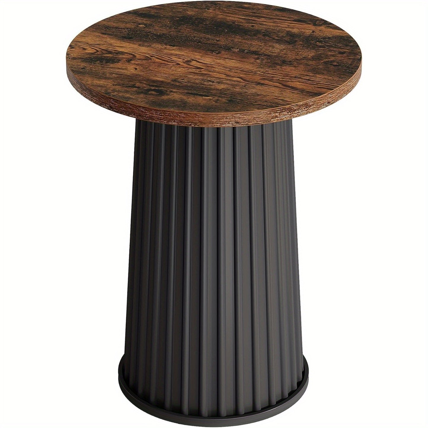 Ronde Eettafel – Kleine Keukentafel – Bistrotafel – Eettafel Voor 2 Personen – Compacte Tafel – Massief Houten Blad – Metalen Onderstel – Diameter 60 cm – Krasbestendig & Makkelijk Te Reinigen
