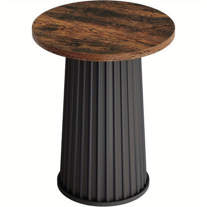 Ronde Eettafel – Kleine Keukentafel – Bistrotafel – Eettafel Voor 2 Personen – Compacte Tafel – Massief Houten Blad – Metalen Onderstel – Diameter 60 cm – Krasbestendig & Makkelijk Te Reinigen
