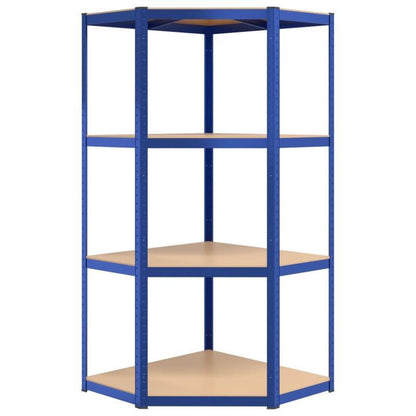 Opbergrek – Opbergkast – Stellingkast – Magazijnstelling – Opbergrek – 4 Lagen – Stalen Frame & Houten Planken – Extra Sterk & Gemakkelijk Te Monteren