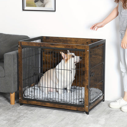 Hondenbench – Hondenkooi – Bench – Hondenhok – Kennel – Dubbele Deuren – Verwijderbare Lade – Stijlvol Metaal & MDF – Ruimtebesparend Meubel – Middelgrote Maat L