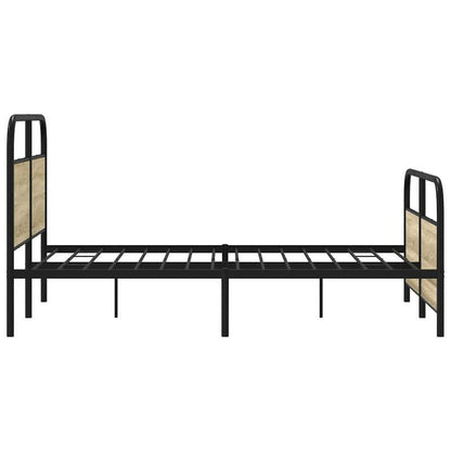 Single bed, Sonoma oak metal structure without mattress 140x200cm