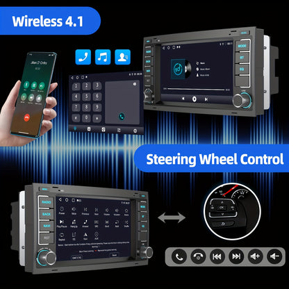 Android 14 Autoradio – Multimedia Unit – GPS Navigatie – Car Audio – Inbouw Radio – 7 Inch HD Touchscreen – Draadloos CarPlay & AHD Achteruitrijcamera