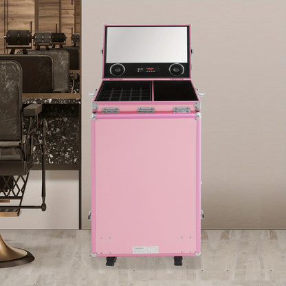 Make-up Tafel – Kaptafel – Make-up Organizer – Vanity Tafel – Schminktisch – Roze – Duurzaam ABS Materiaal – Inklapbaar Met Wachtwoordslot