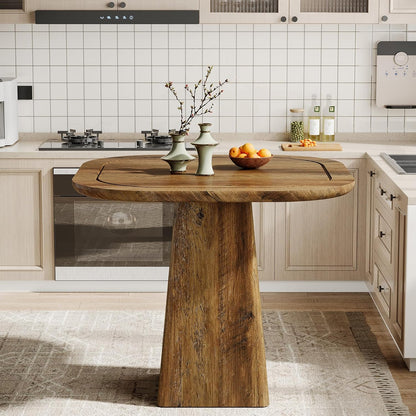 Eettafel Vierkant – Keukentafel – Tafel Voor 2-4 Personen – Bistrotafel – Ontbijttafel – Compact MDF Hout – Zware Pedestal Basis 300kg Draagvermogen
