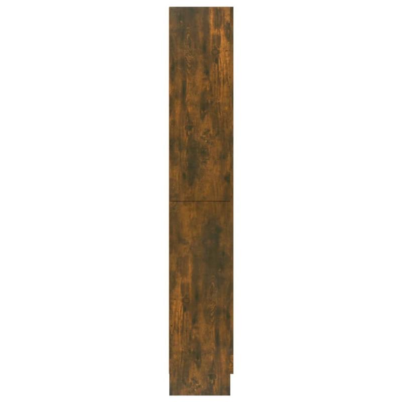 Modern Oak Wood Showcase Cabinet with Shutter Doors - 82.5x30.5x185.5cm Large Floor-Mounted Display Cabinet, No Electricity Needed