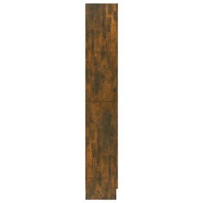 Modern Oak Wood Showcase Cabinet with Shutter Doors - 82.5x30.5x185.5cm Large Floor-Mounted Display Cabinet, No Electricity Needed