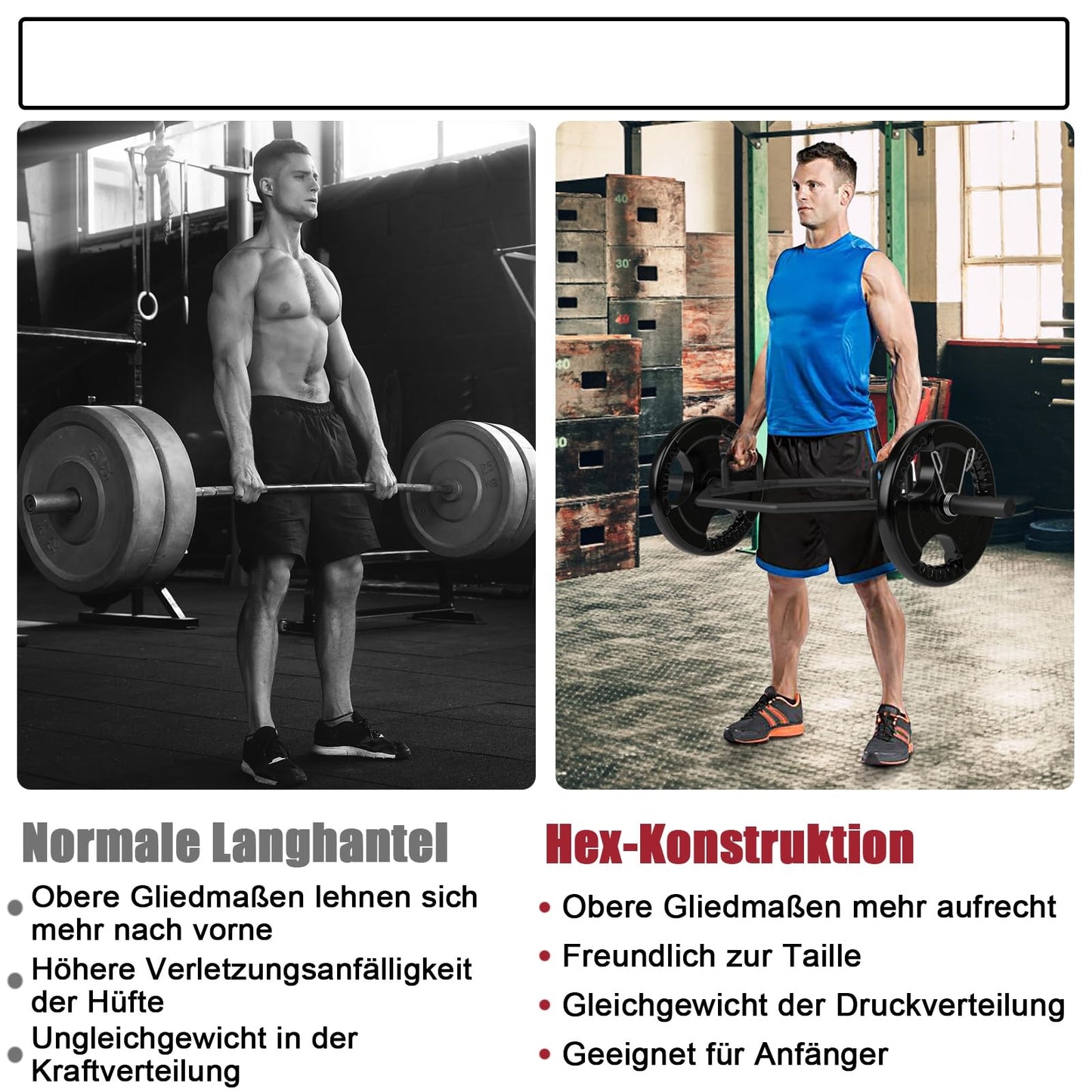 Trap Bar – Hex Bar – Halterstang – Olympische Bar – Shrug Bar – Vouwbare Handgrepen – Massief Staal – 363 Kg Belastbaar