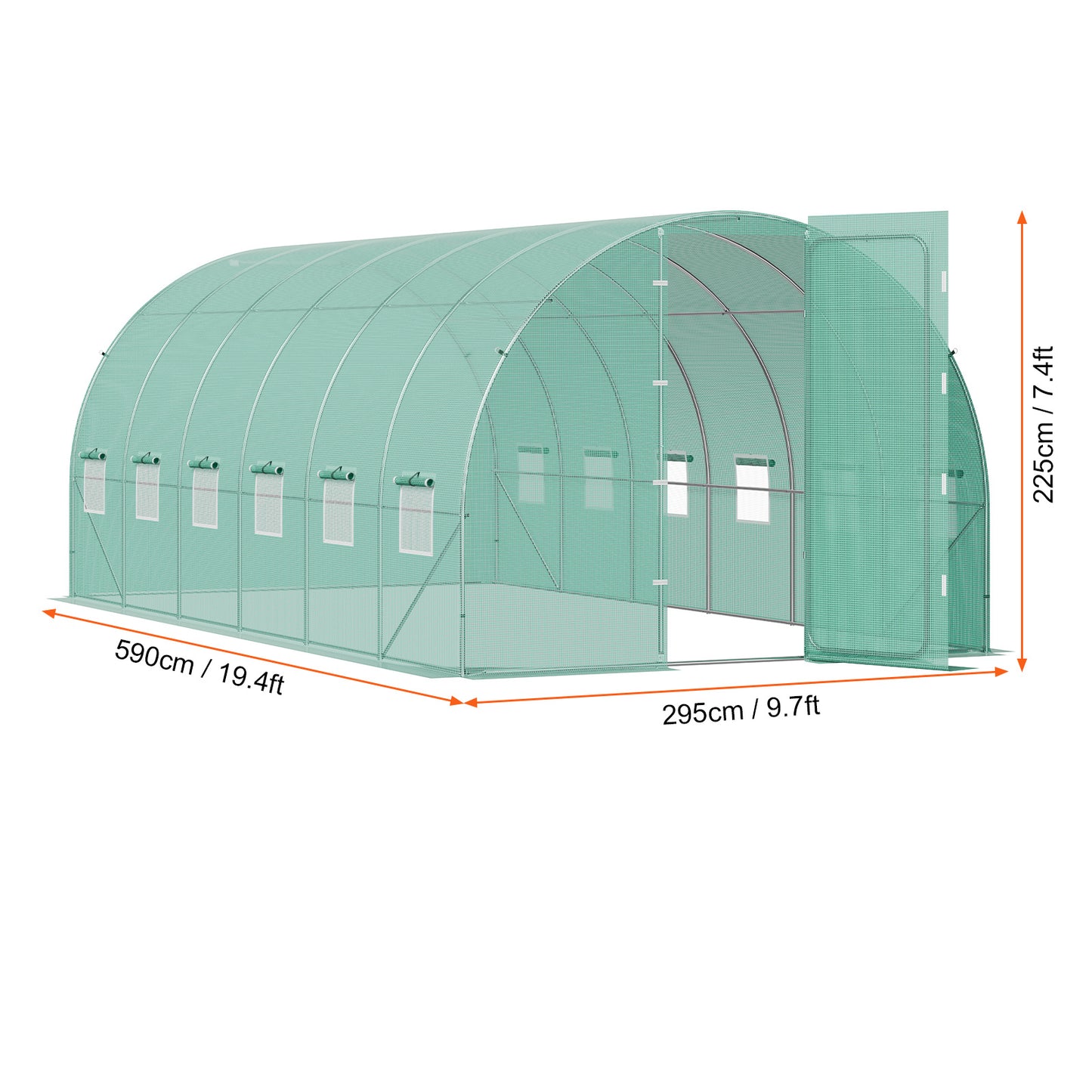 Tunnelkas – Walk-In Kas – Tuinkas – Kweekkas – Grote Afmeting – Verzinkt Frame – UV-Bestendige PE-Cover