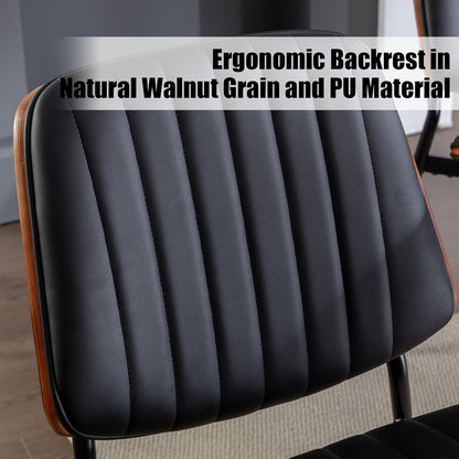 Eetkamerstoelen – Keukenstoelen – Retro Stoelen – Bistro Stoelen – Tafels Stoelen – Zwart Kunstleer – Memory Foam Zitting – Stevig Metalen Frame