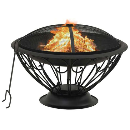 Vuurschaal – Vuurkorf – Tuinverwarmer – Buitenhaard – 75 Cm – Metaal – Geperforeerde Afdekking