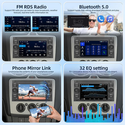 7 Inch Android Autostereo – Autoradio – Car Multimedia – Navigatiesysteem – Bluetooth Radio – 4GB+64GB Geheugen – Achteruitrijcamera Met Microfoon