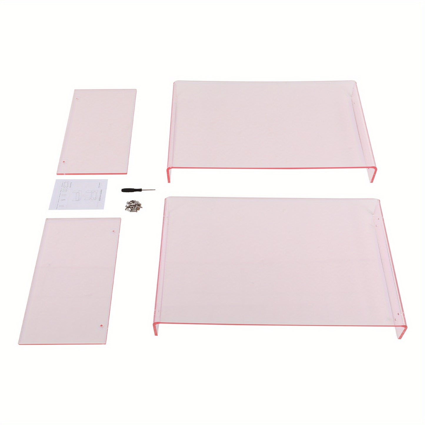 Salontafel – Bijzettafel – Koffietafel – Side Table – Woonkamertafel – Acryl – Dubbelbladig Ontwerp – 80x50x38 cm – Roze Modern Design