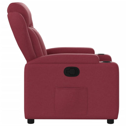 Elektrische Relaxfauteuil – Relaxstoel – Sta-op Stoel – Fauteuil – Zitstoel – Wijnrood – Elektrisch Verstelbaar – Hout/metaal Frame