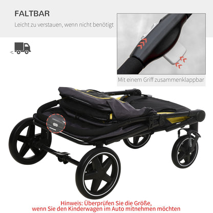 Hondenwagen – Opvouwbare Hondenbuggy – Hondenkar – Dierenwagen – Huisdierwagen – Tot 30 kg Draagvermogen – One-Click Inklapsysteem – Veiligheidsharnassen – Opbergvakken – Donkergrijs