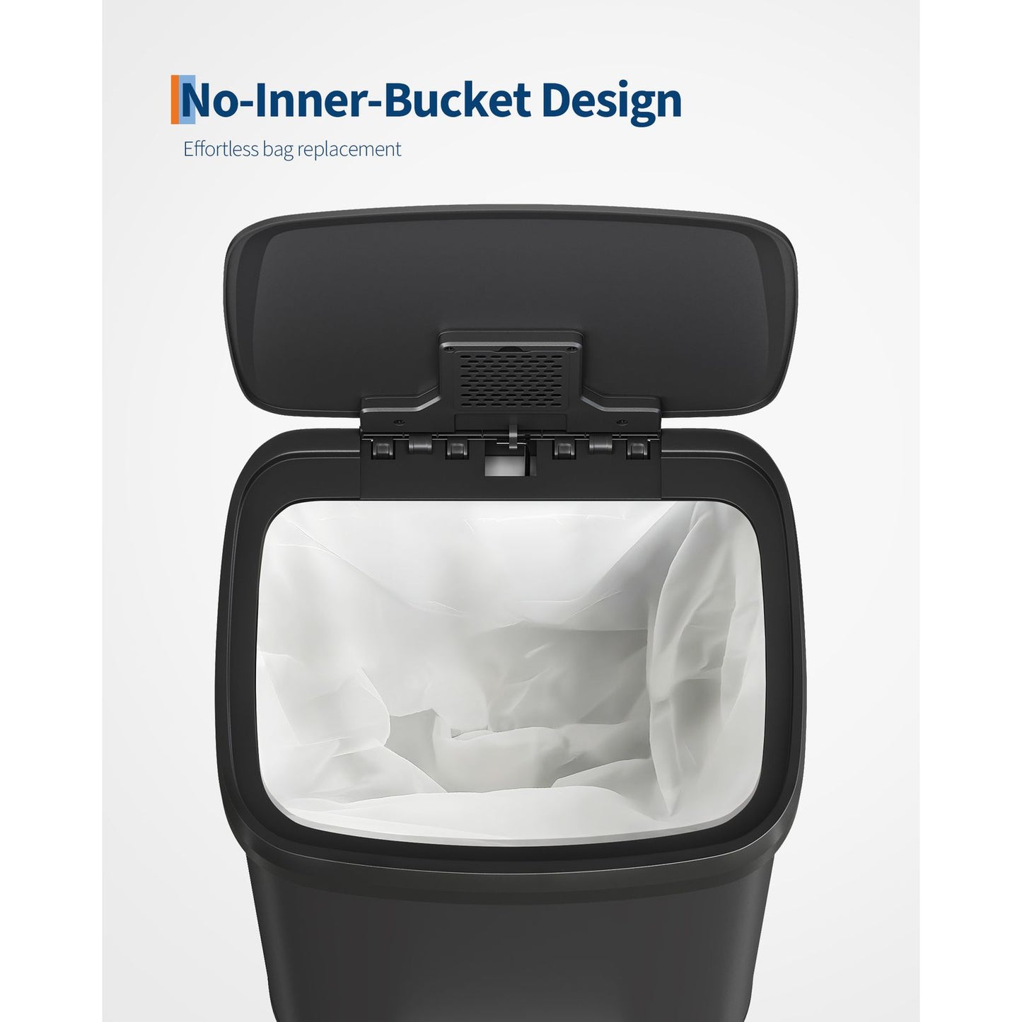 Prullenbak – Afvalbak – Vuilnisbak – Afvalcontainer – Afvalemmer – Voetpedaal – Soft-Close Deksel – Geurfilter – 49,2 Liter – Roestvrij Staal – Compact – Vingerafdrukbestendig – Zwart
