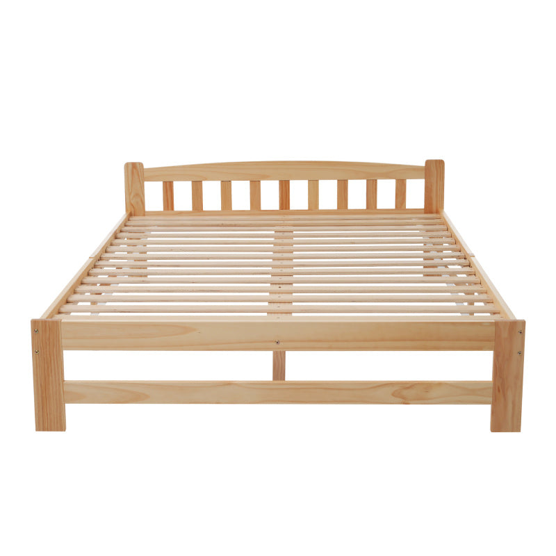 Houten Tweepersoonsbed – Massief Bed – Futonbed – Jeugdbed – Volwassenenbed – Natuurlijk Hout – 140x200 cm – Robuuste Lattenbodem