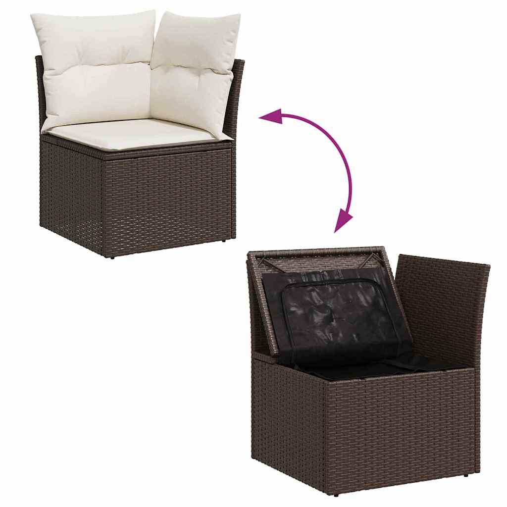 Tuinbank – Buitenbank – Loungeset – Tuinmeubel – Modulaire 2-zitsbank – Weerbestendig Polyrattan – Comfortabele Witte Kussens