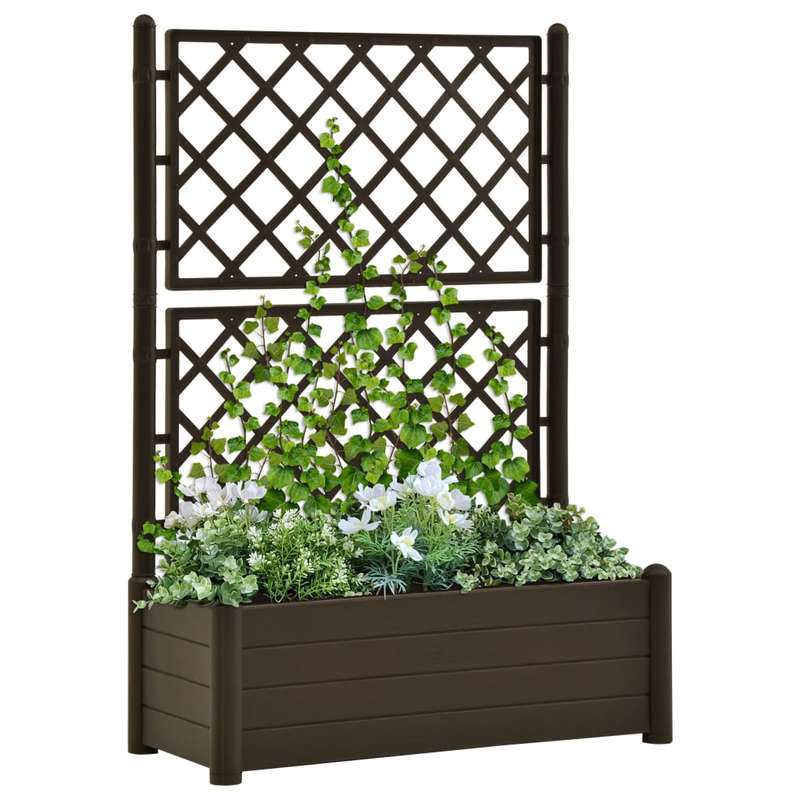 Plantenbak – Bloembak – Tuinbak – Kruidenbak – Klimrek – 90 Liter Inhoud – Weerbestendig Polypropyleen