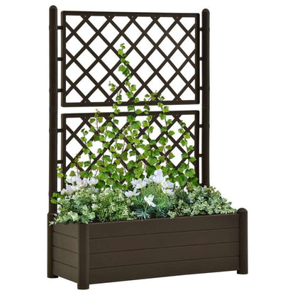 Plantenbak – Bloembak – Tuinbak – Kruidenbak – Klimrek – 90 Liter Inhoud – Weerbestendig Polypropyleen