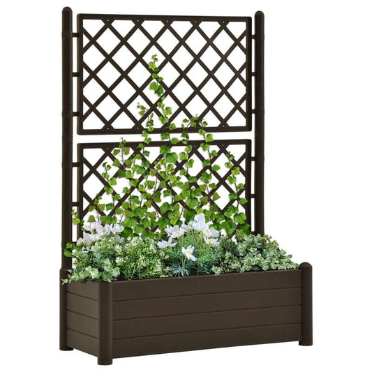 Plantenbak – Bloembak – Tuinbak – Kruidenbak – Klimrek – 90 Liter Inhoud – Weerbestendig Polypropyleen