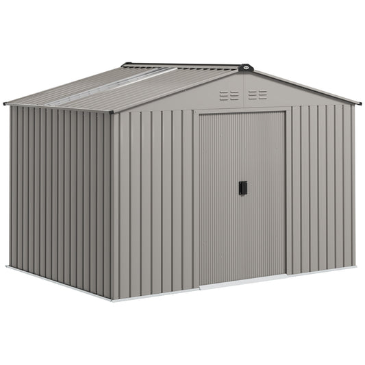 Tuinhuisje – Tuinschuur – Berging – Opbergschuur – Metalen Tuinkast – 5,4 m² – Gegalvaniseerd Staal – Schuifdeuren Met Slot – Ventilatieroosters – Antraciet