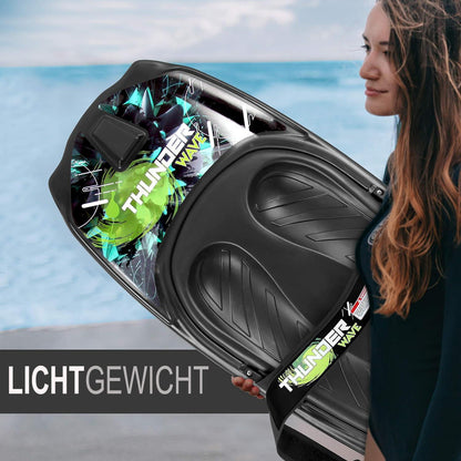 Watersport Kneeboard – Knieboard – Bodyboard – Waterskia Board – Kneesurfboard – Zwart/Groen – Lichtgewicht & Waterbestendig – Verstelbare Veiligheidsband